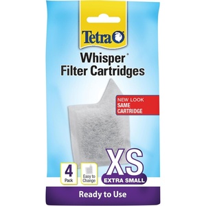 Tetra Whisper XS Filter Cartridges for Aquariums, 4 Count, Ready to Use, Fits Tetra Whisper Filters for Fish Tanks Up to 3 Gal(4-Count)