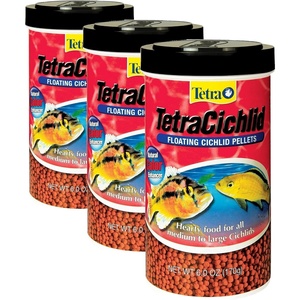 TetraCichlid Floating Cichlid Sticks 11.3 Ounces, Pond Fish Food, Nutritionally Balanced(6 Ounce (Pack of 3))