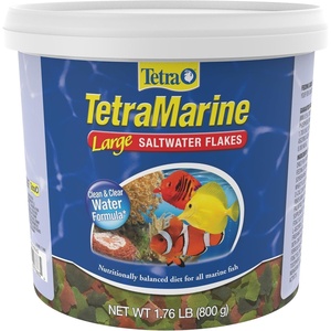 TetraMarine Large Saltwater Flakes, Nutritionally Balanced Fish Food for Saltwater Fish, 5.65 oz(1.76 Pound (Pack of 1))