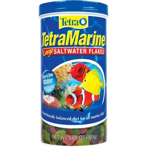 TetraMarine Large Saltwater Flakes, Nutritionally Balanced Fish Food for Saltwater Fish, 5.65 oz(5.65 Ounce (Pack of 1))