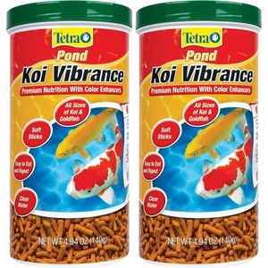 TetraPond Koi Vibrance, Soft Sticks, Easy to Digest Floating Pond Food, 5.18 lbs(4.94 Ounce (Pack of 2))