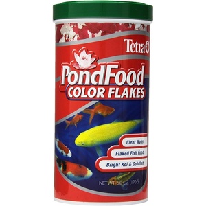 TetraPond Pond Flakes, Complete Nutrition for Smaller Pond Fish, Fish Food for Goldfish and Koi Fish, 6.35 Ounces(Color Enhancing)